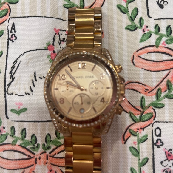 Michael Kors Accessories - MICHAEL KORS WOMENS ROSE GOLD WATCH. Crystals, thick band!!